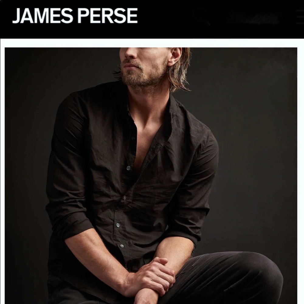 LAST ONE! NWT JAMES PERSE Men’s- Black button Down Shirt